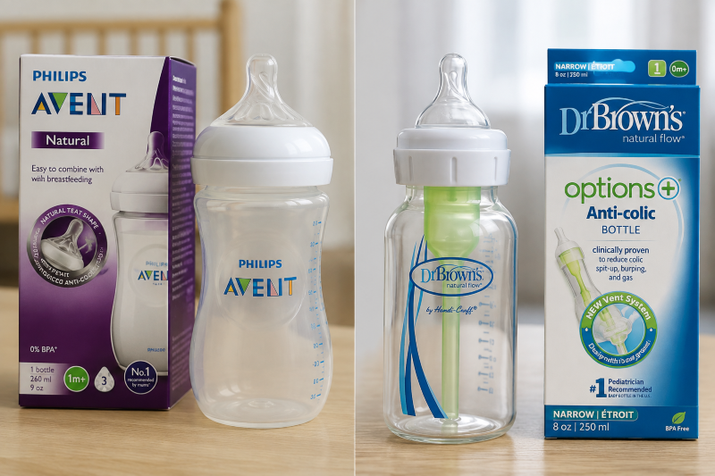 شیشه شیر اونت یا دکتر براون؛ کدام برای نوزاد بهتر است؟