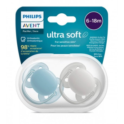 پستانک دو عددی Ultra Soft (6 -18 ماه) فیلیپس اونت philips Avent
