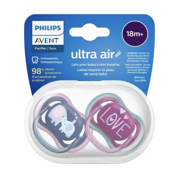 پستانک ارتودنسی اونت مدل اولترا ایر طرح فیل ولاو     philips Avent