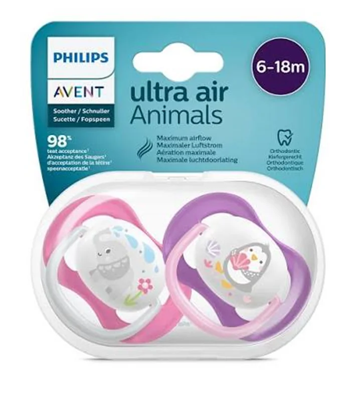 پستانک ارتودنسی 18-6 ماه  ( فیل و پنگوئن ) فیلیپس  اونت Philips Avent