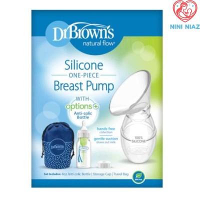 شیردوش دستی همراه با شیشه 120 میلی لیتر سیلیکونی دکتر براون Dr Brown's
