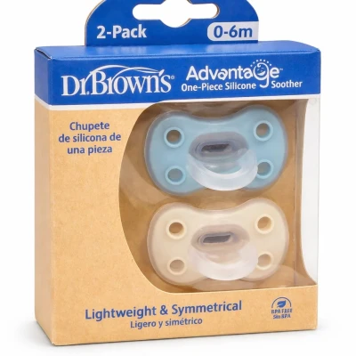 پستانک سیلیکونی 0 تا 6 ماه  بسته دو عددی دکتر براون Dr Browns