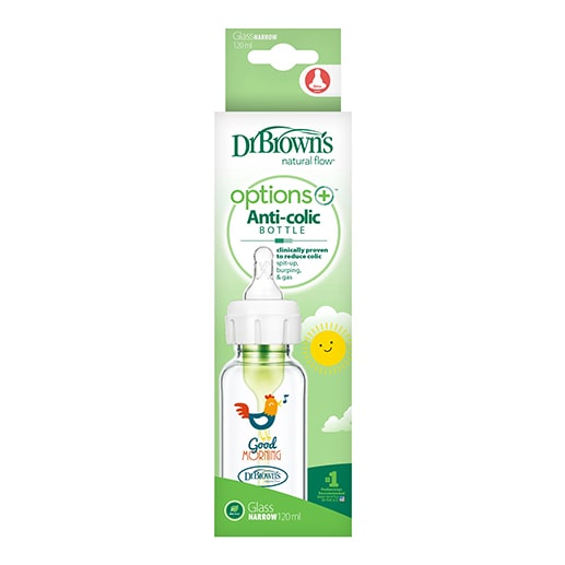 شیشه شیر 120 میلی لیتر طرح دار آپشن پلاس دکتر براون Dr Brown's