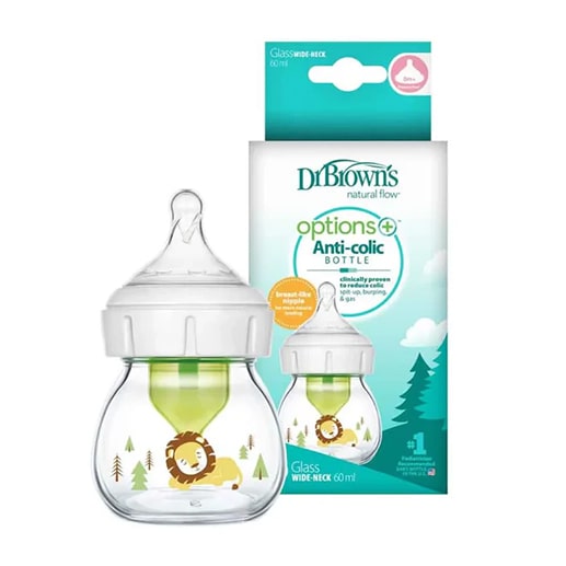 شیشه شیر 60 میلی لیتر طرح دار پیرکس دکتر براون Dr Brown's