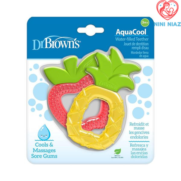 دندانگیر مایع دار مدل Aqua Cool (طرح سیب وآناناس) دکتر براون Dr Brown's