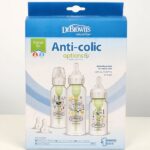شیشه شیر 120و 250 میلی لیتر طلقی باریک 3 عددی (طرح گاو ، زنبور و خروس) آنتی کولیک مدل 3007 دکتر براون Dr Brown's