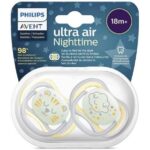 پستانک شبرنگ الترانایت اونت +18 ماه مدل شیر و ابر Philips Avent